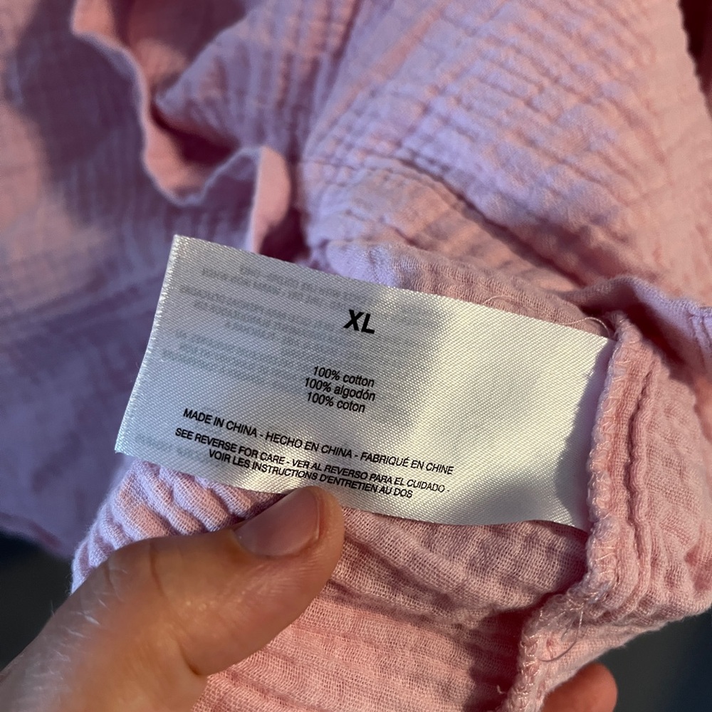 Cotton Gauze Nine West Pink XL button down - Picture 4 of 6